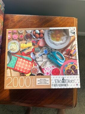 2000-Piece Baking Kitchen Puzzle - Teal & Pink